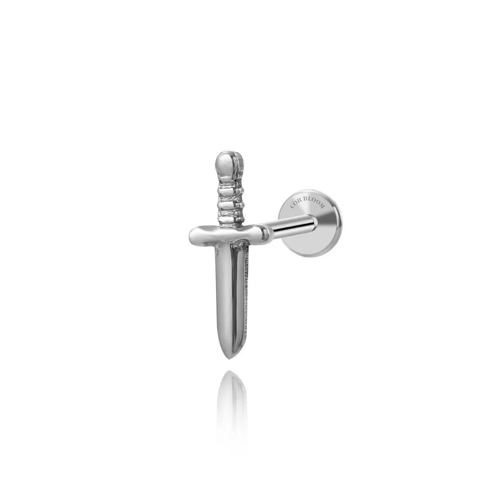 Titanium Calista Solid Sword Flat Back Stud
