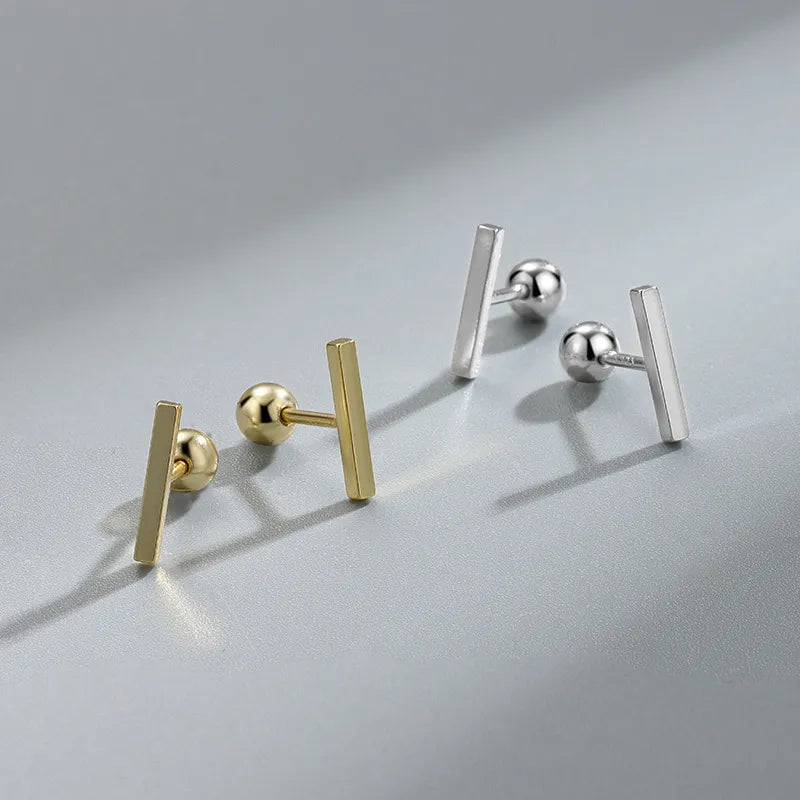 Minimal Line Barbell Stud Earrings (20G)