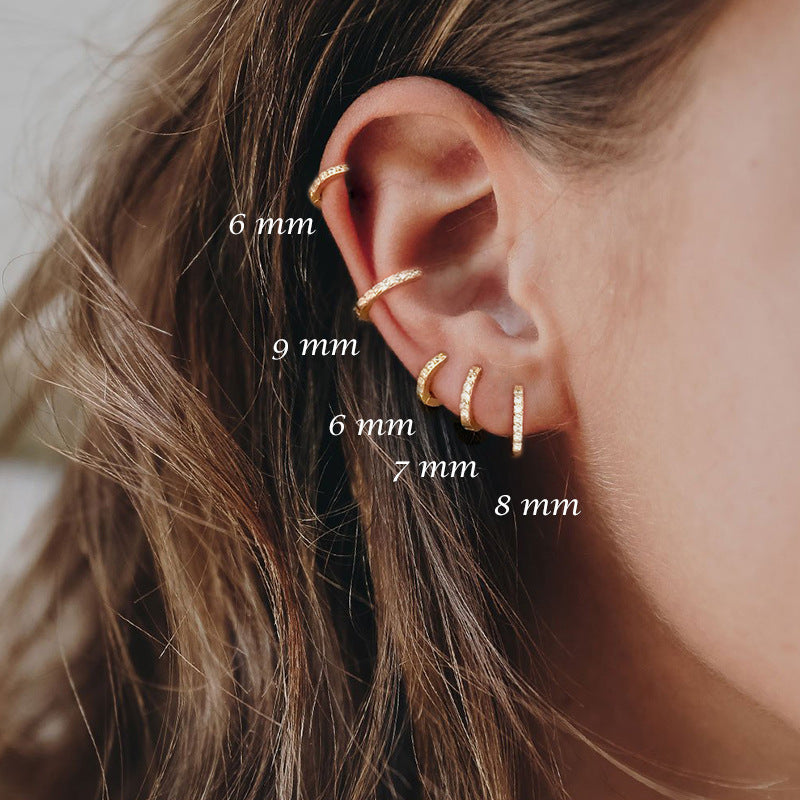 Classic Pave Hoop Earring (20G)