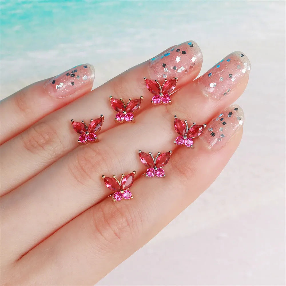 Red Butterfly Barbell Piercing (20G)