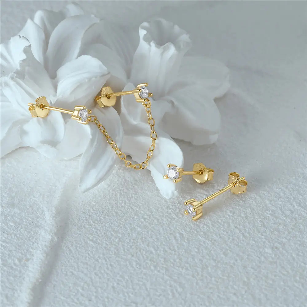 Minimal Diamond Earring Set