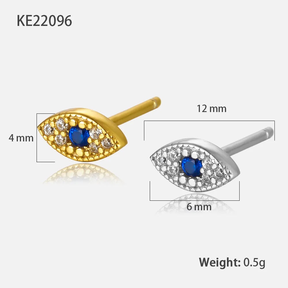 Pave Nazar Eye Stud Earrings