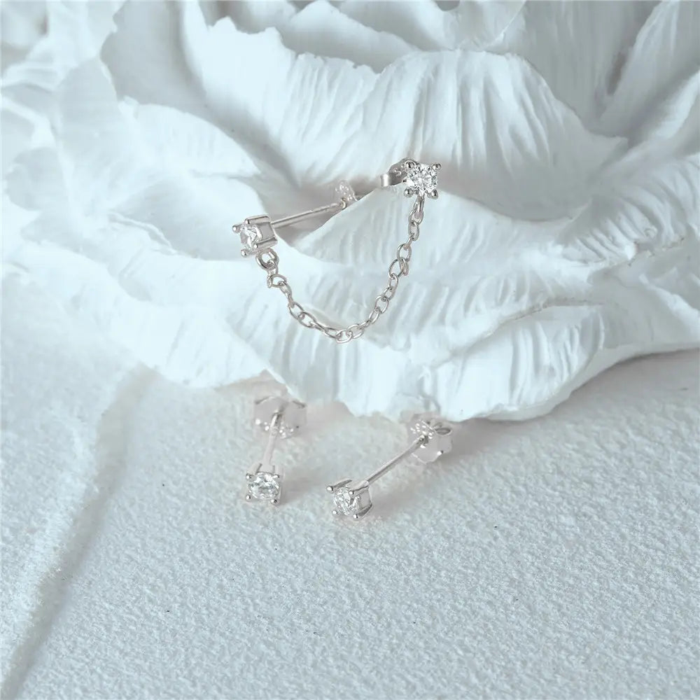 Minimal Diamond Earring Set