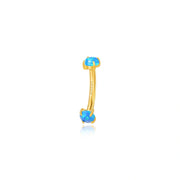 Titanium Double-Sided Ocean Blue Opal Curved Barbell