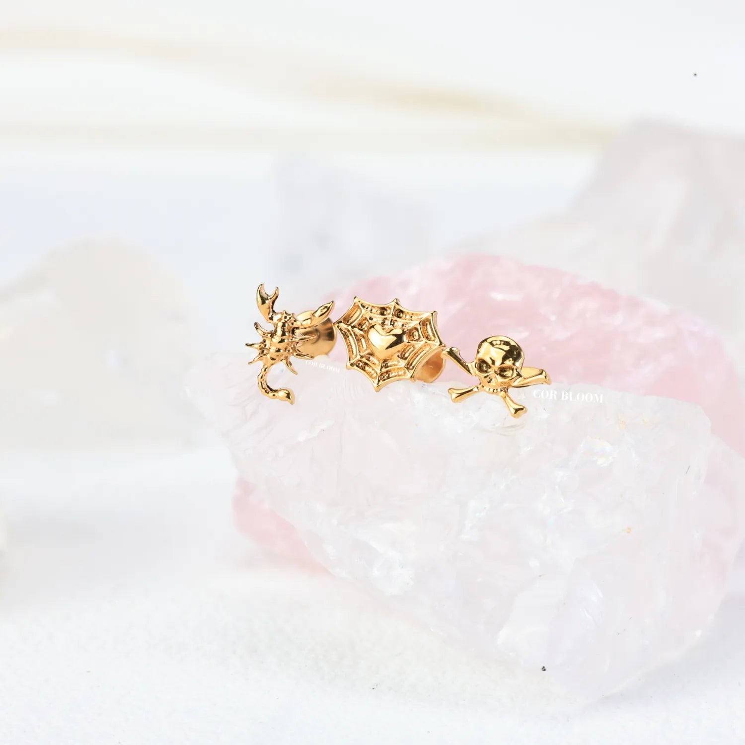 Titanium Secret Skull Piercing Stud