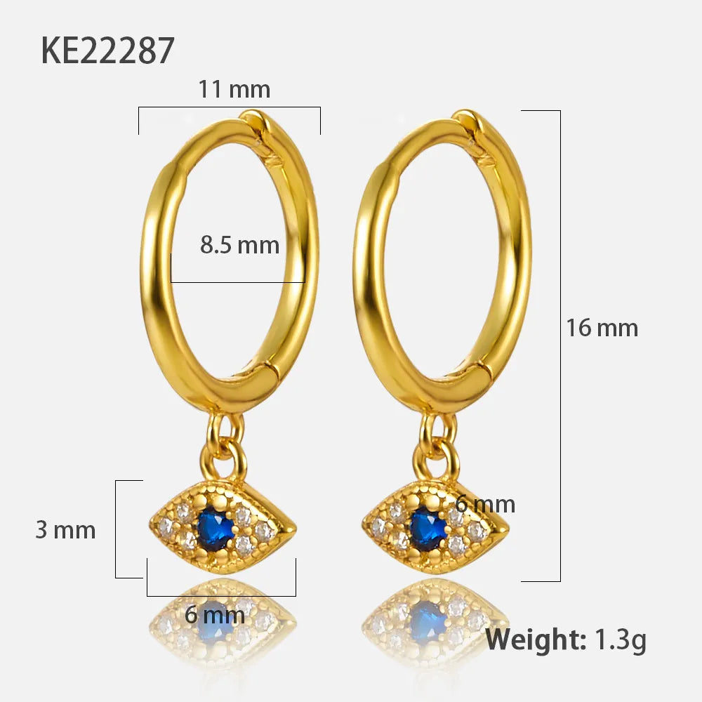 Pave Nazar Eye Hoop Earrings