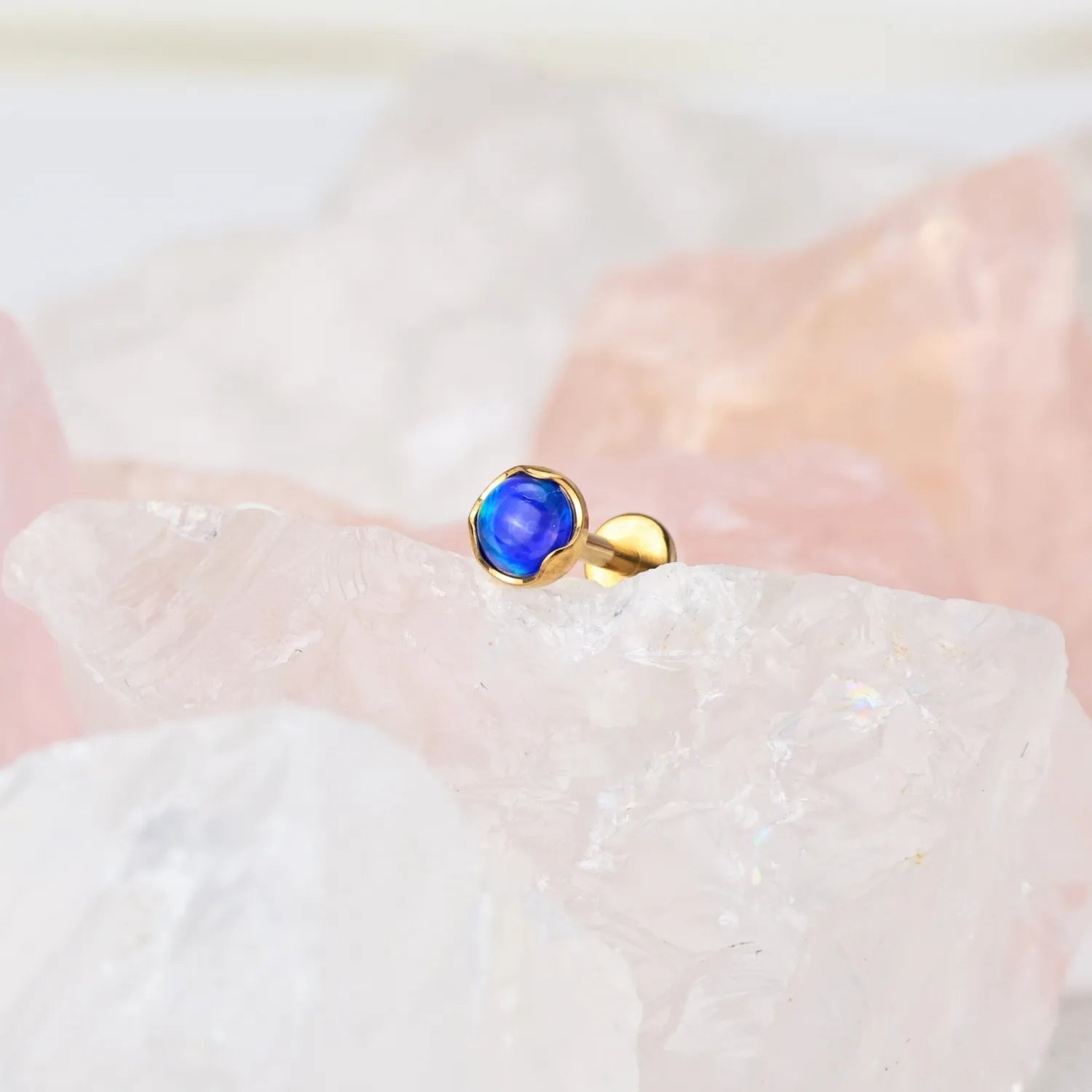 Titanium Tear of Mermaid Aurora Opal Piercing Stud