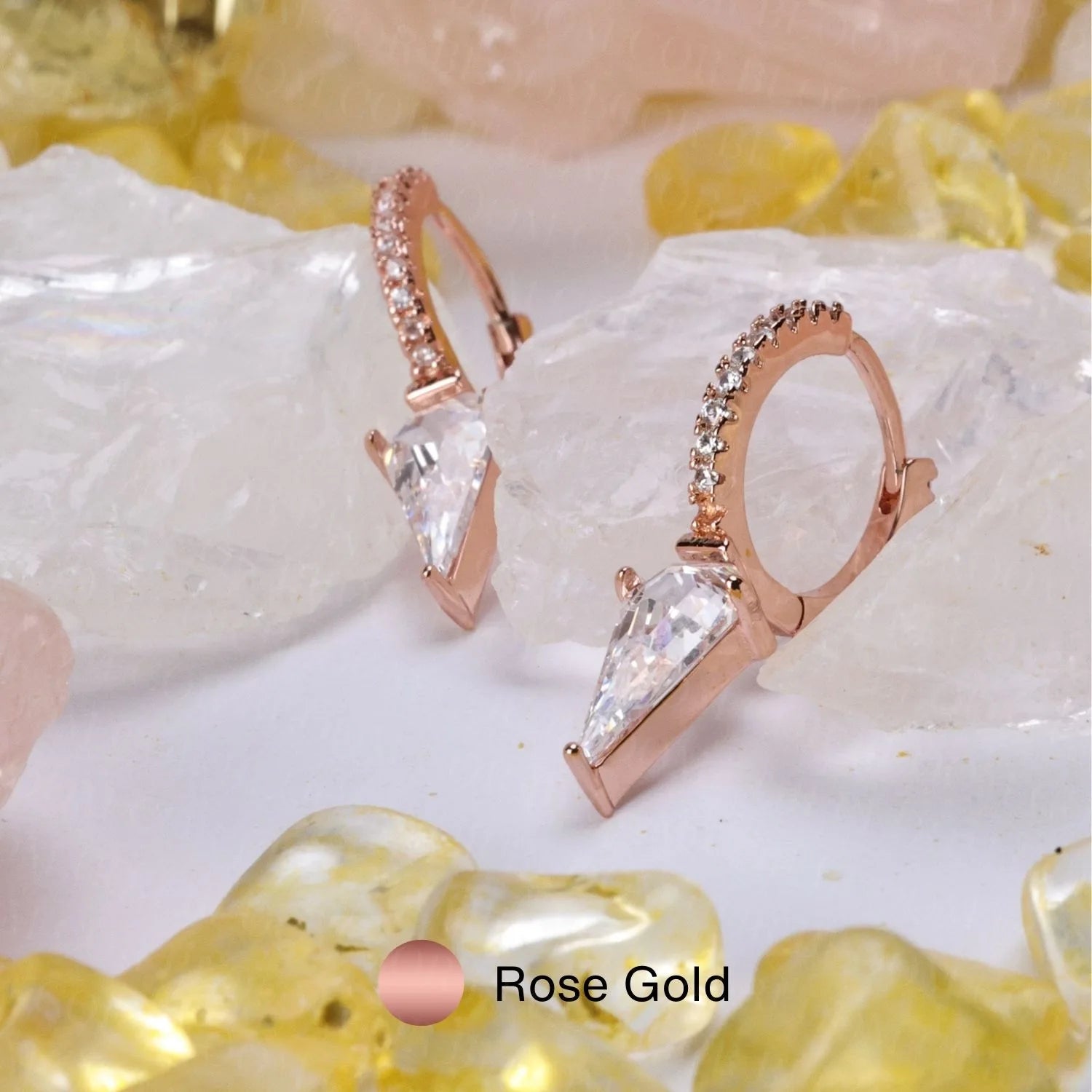 Sage Diamond Hoop