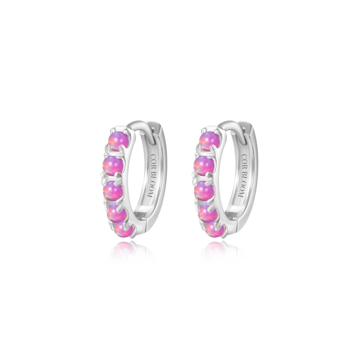 Yianna Violet Flame Opal Hoop Earrings
