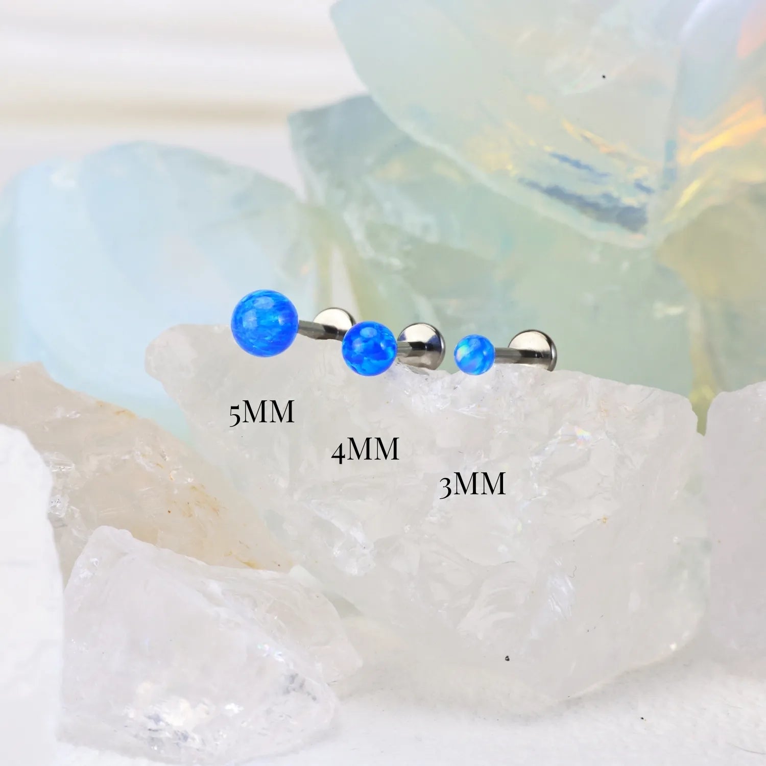 Titanium Blue Opal Flat Back Piercing