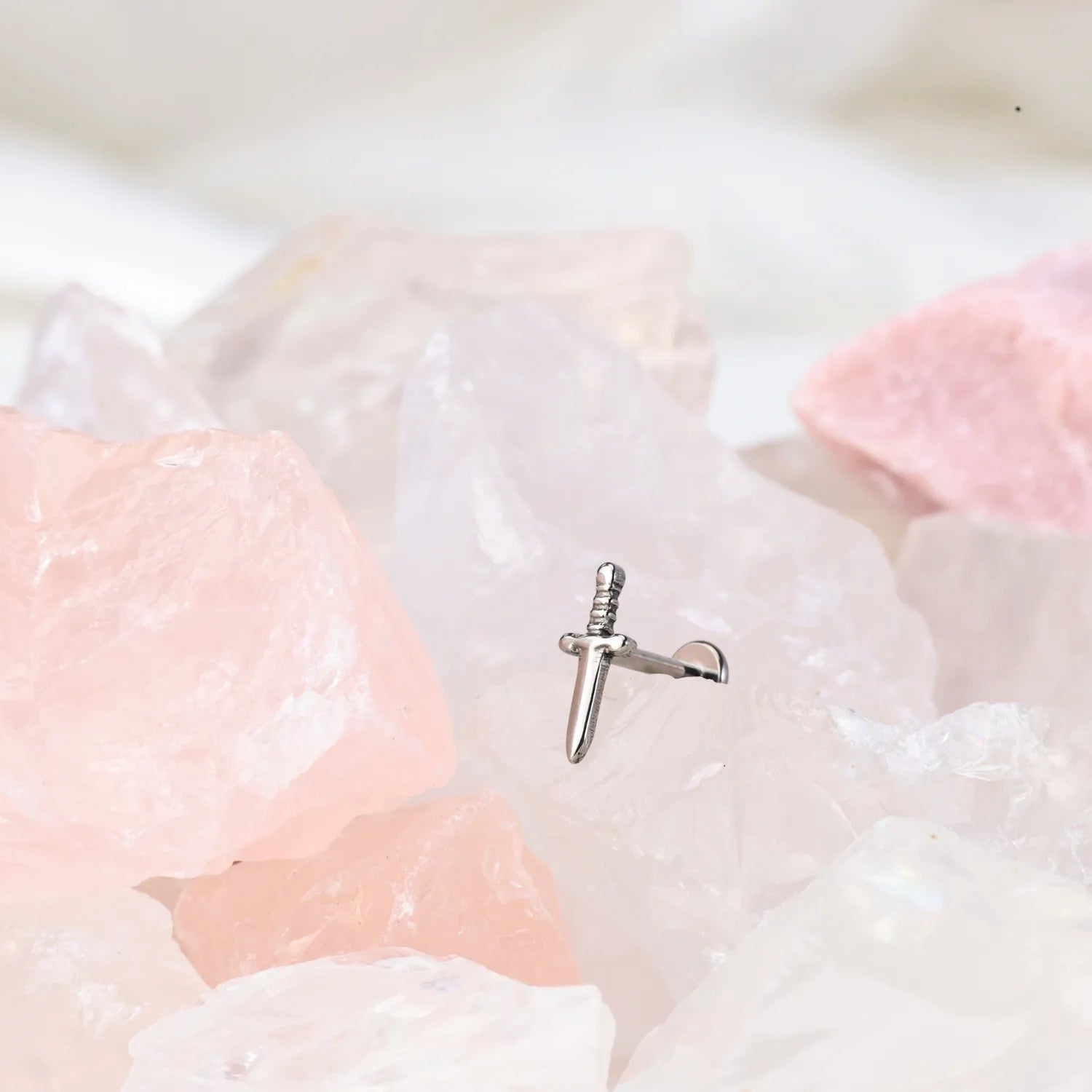 Titanium Calista Solid Sword Flat Back Stud