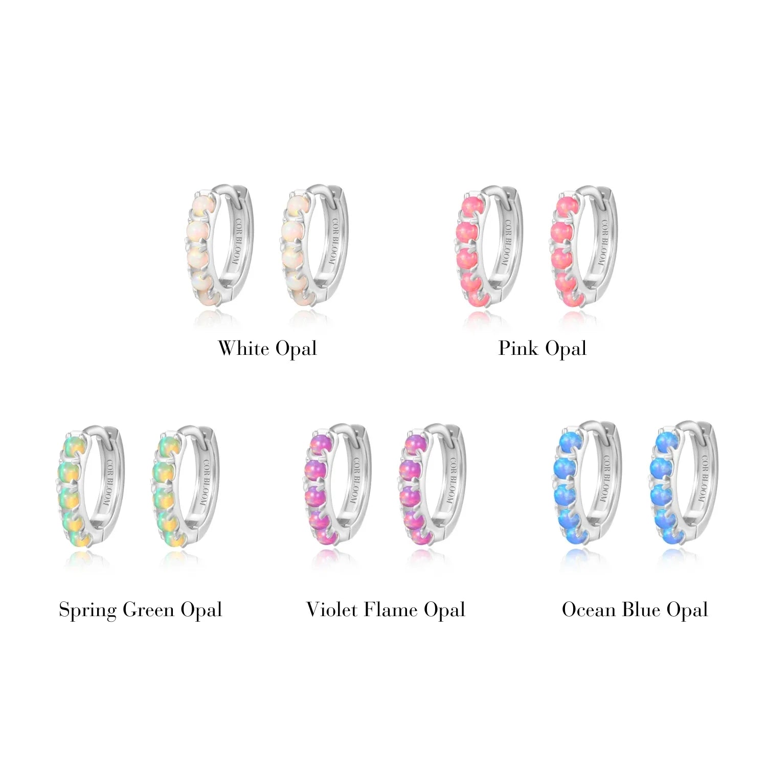 Yianna White Opal Hoop Earrings
