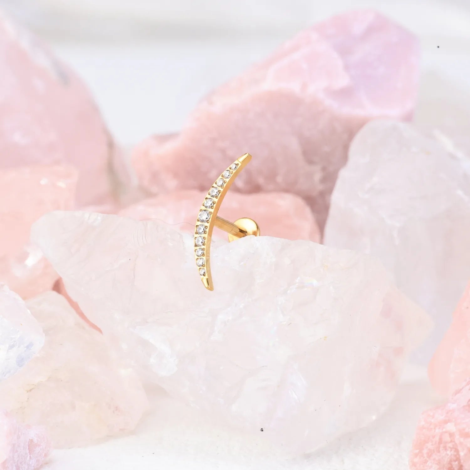Titanium Julianna Diamond Curve Flat Back Stud
