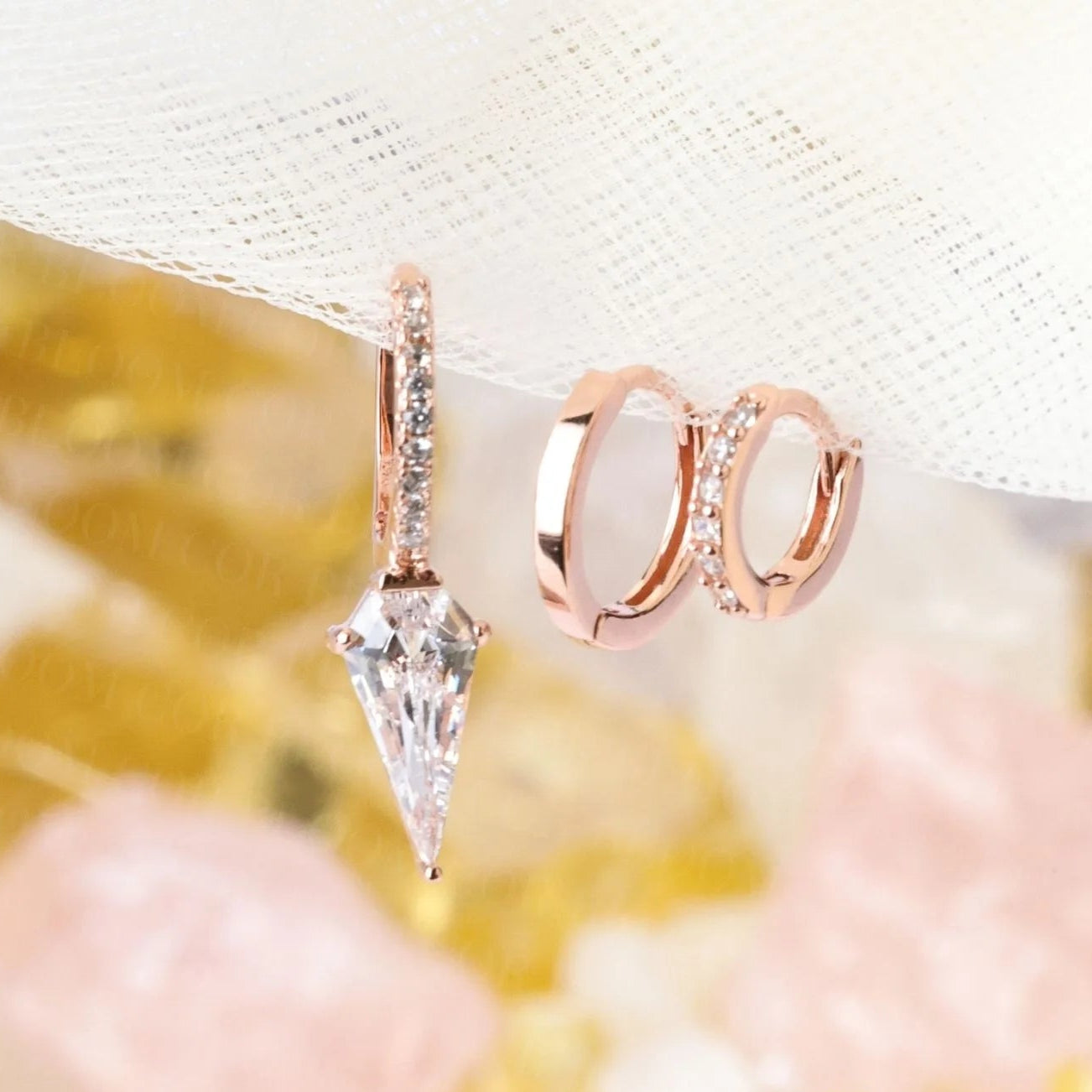Sage Diamond Hoop