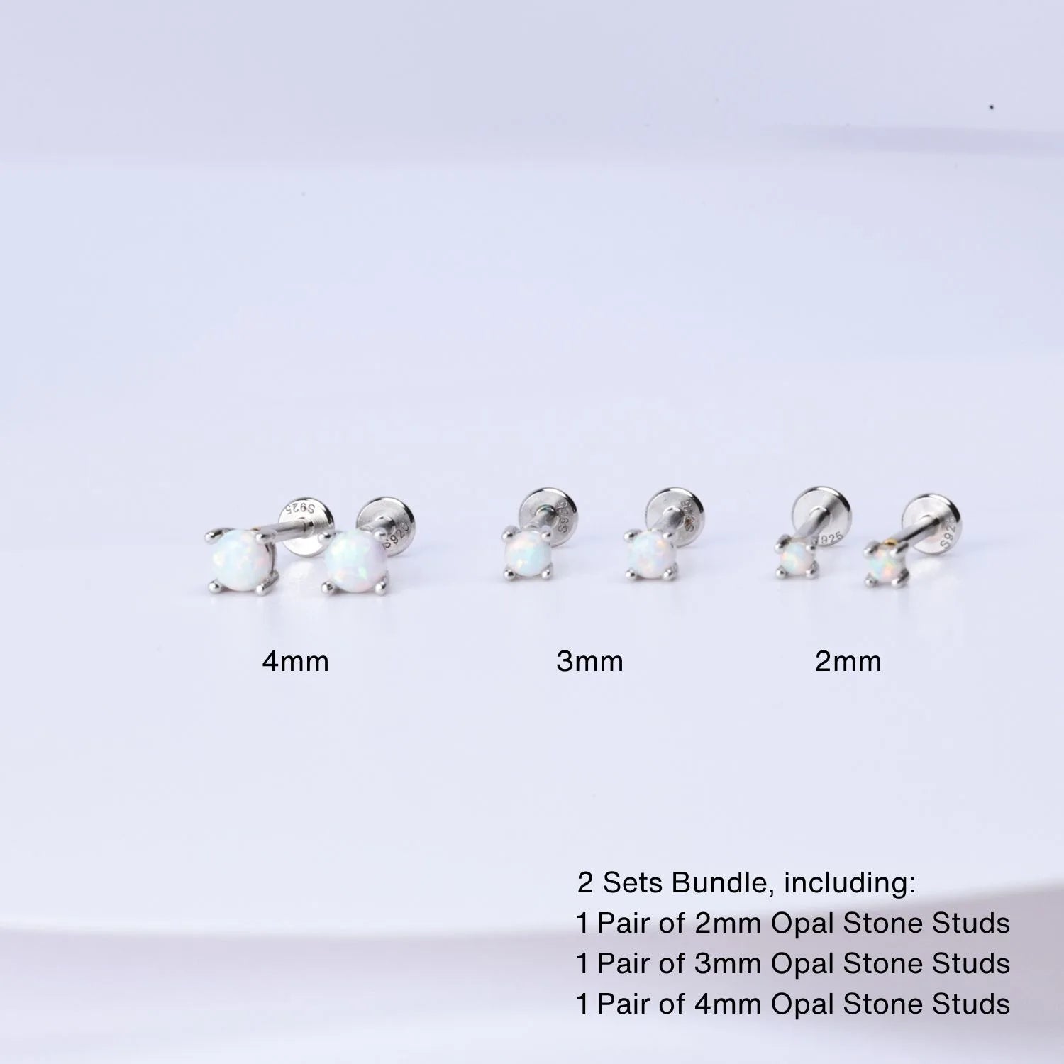 White Opal Flat Back Studs