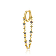 Livia Dark Iridescent Dangling Chain Hoop Earring