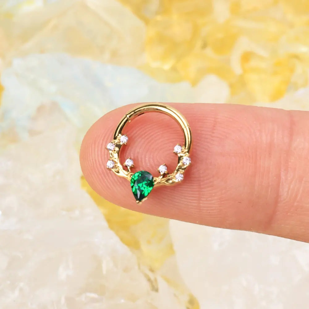 Titanium Green Emerald Spring Reindeer Clicker