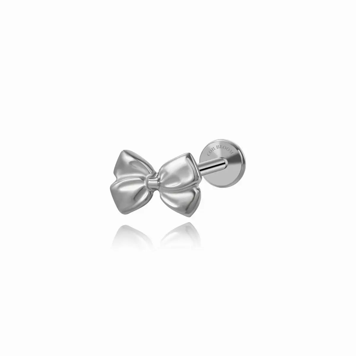 Titanium Ribbon Bowtie Piercing Earring