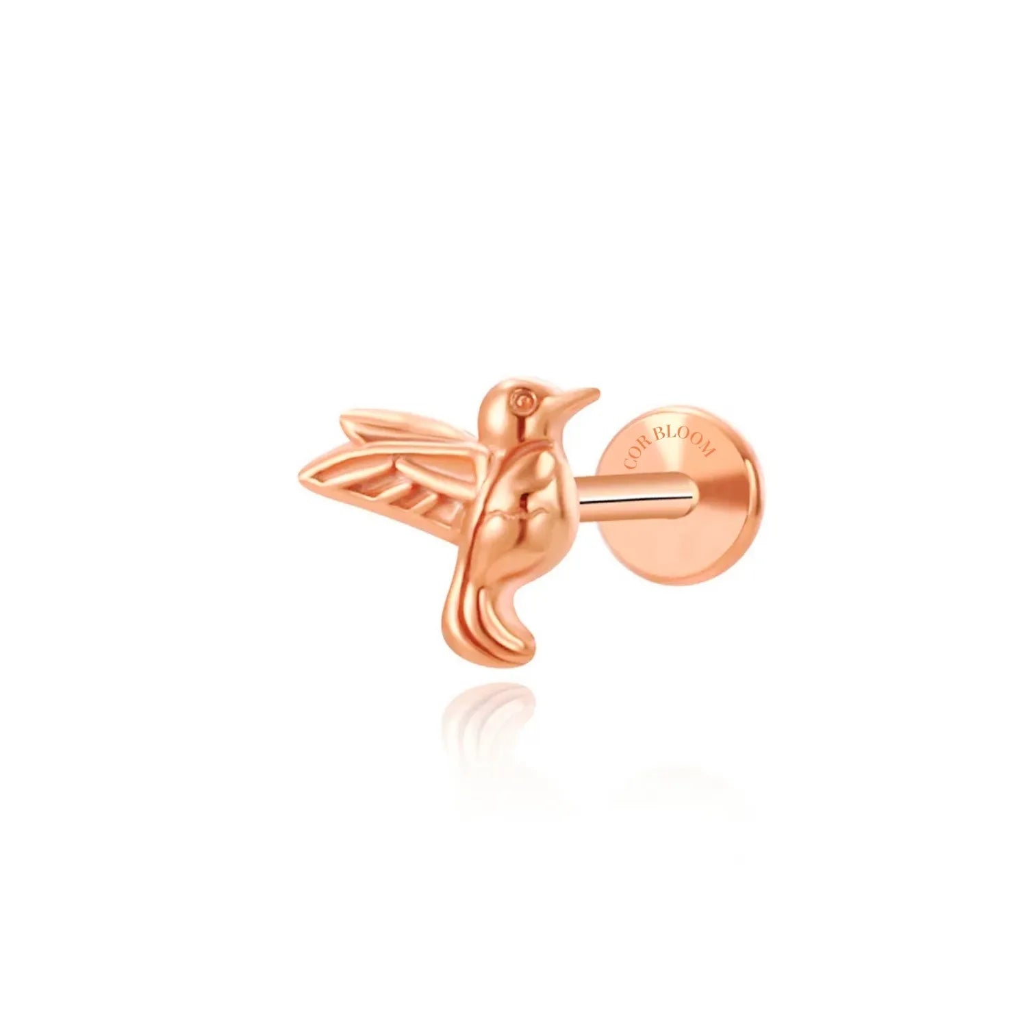 Titanium Mini Spring Bird Flat Back Stud