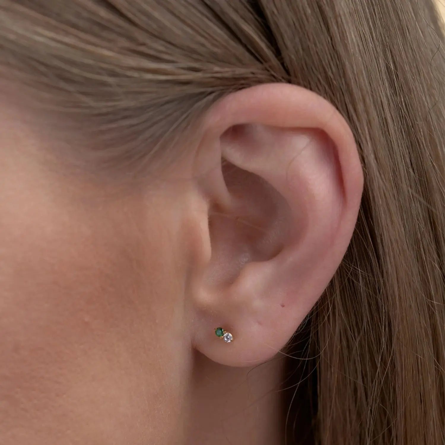 Titanium Edith Mini Duo Flat Back Stud - Viva Spring