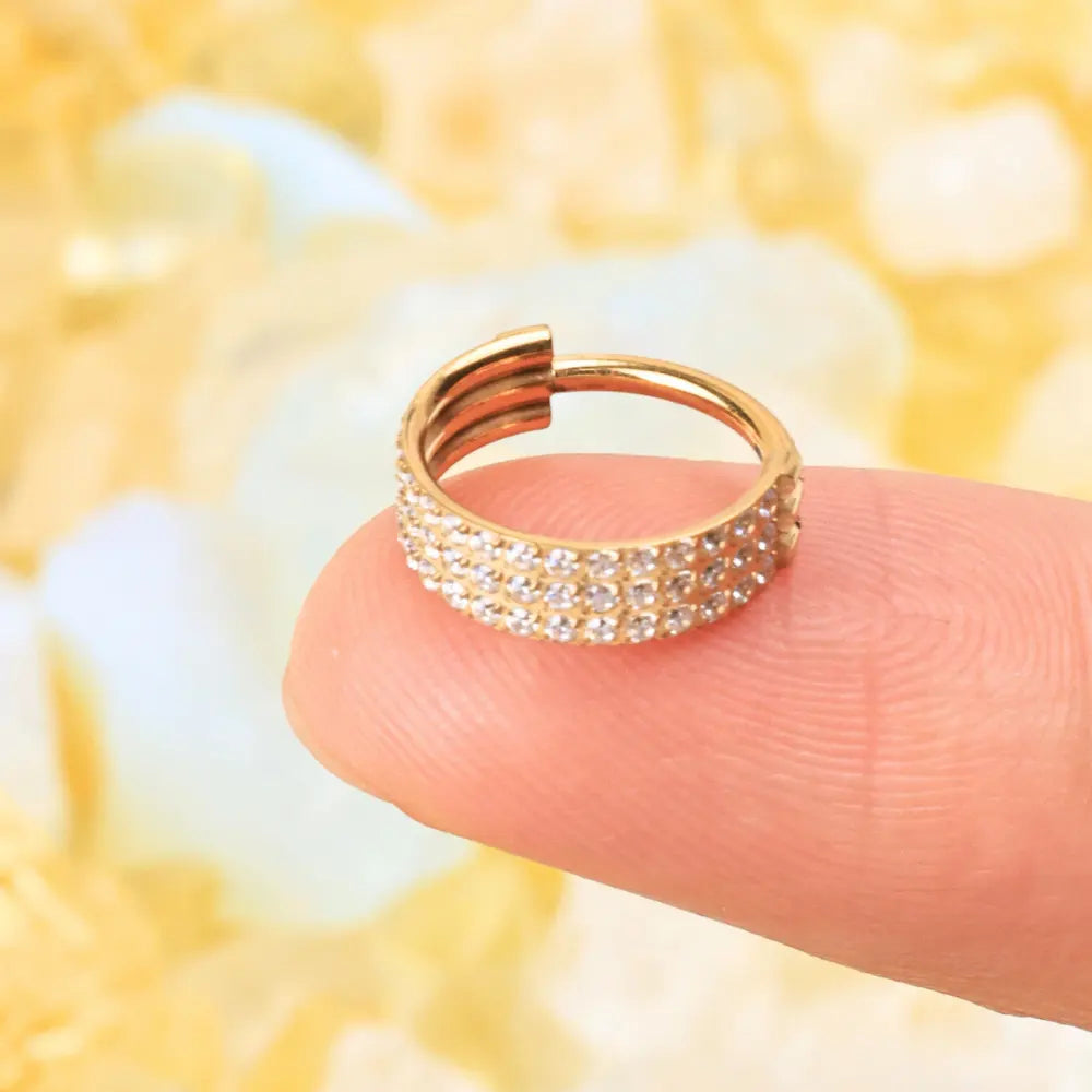 Titanium Anika Luxe Diamond Clicker | Helix Ring | Conch Hoop