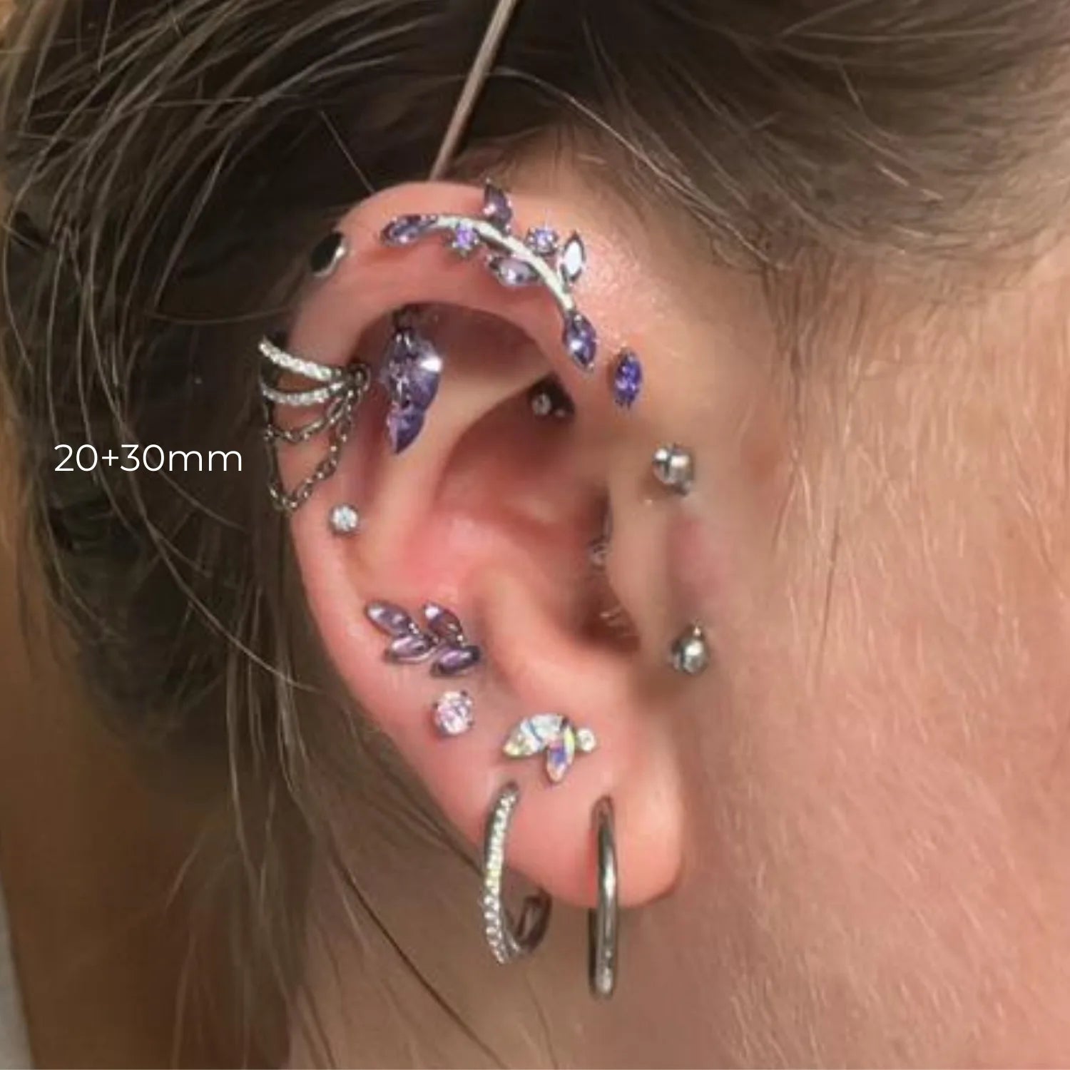 Titanium Duo Chain Attachment • Cartilage Dangling Chain