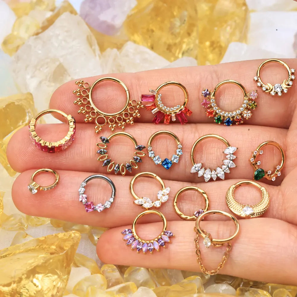 Akira Rainbow Square-Cut Gemstone Clicker