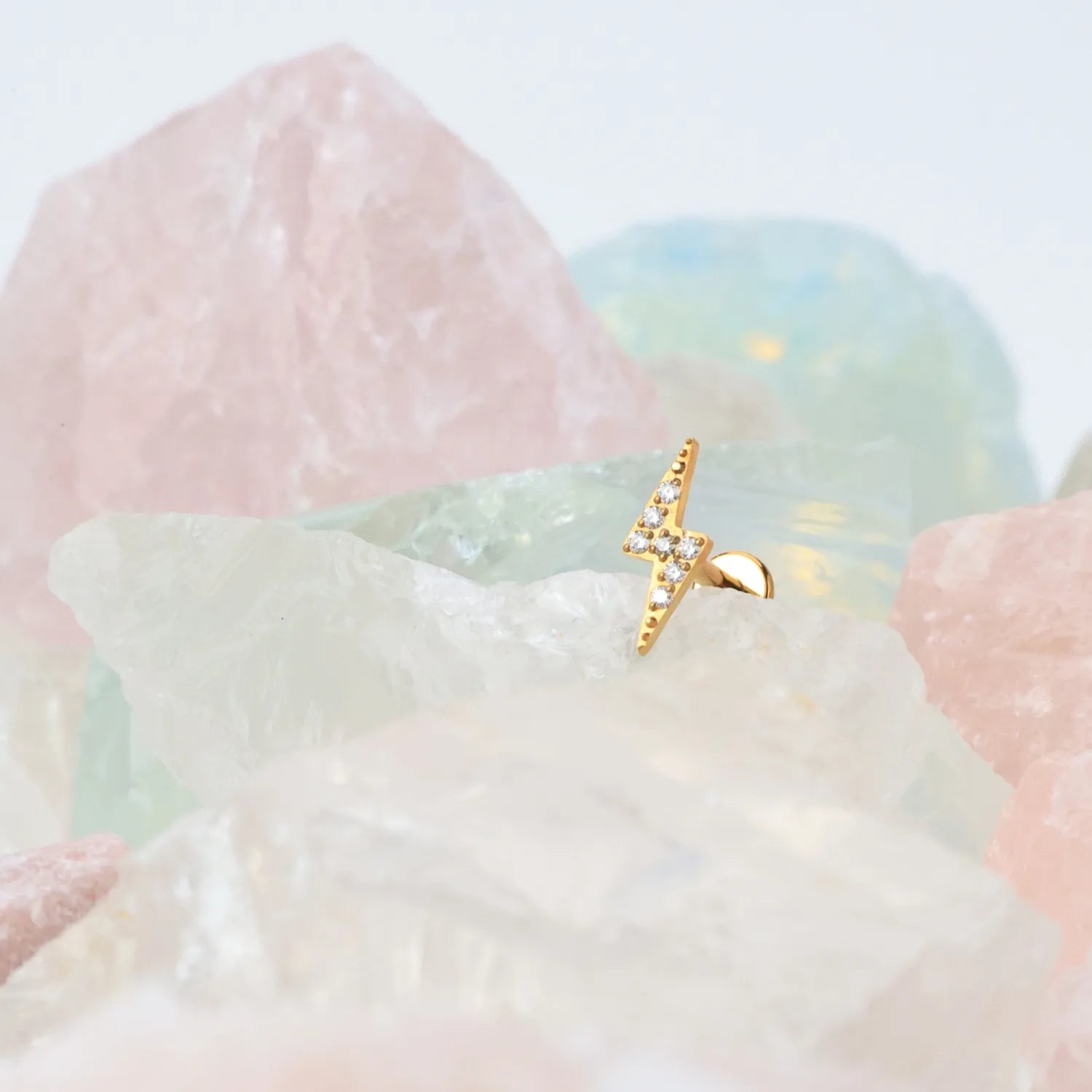 Titanium Akira Lightning Flat Back Stud
