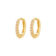 Arya Champagne Pave Hoop Earrings