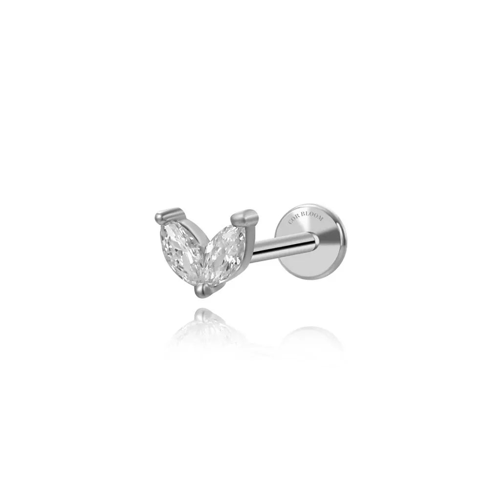 Two-Petal Flat Back Stud