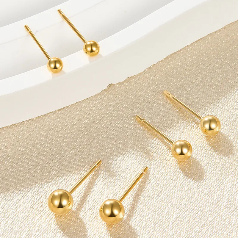 Titanium Minimal Ball Stud Earrings (20G)