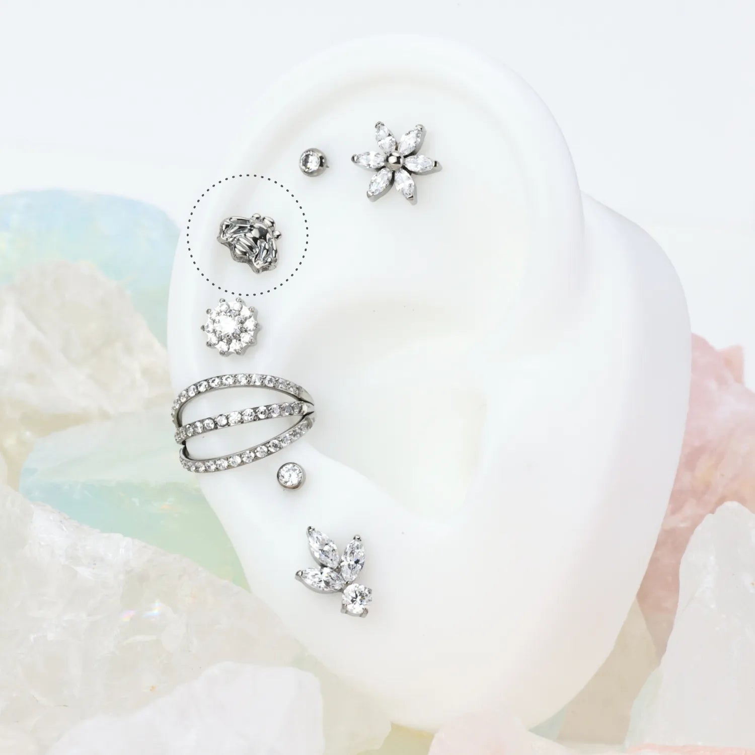 Titanium Solid Small Bee Flat Back Stud