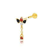 Jazmine Trio Red & Black Pear Dangling Stud – Midnight Flame