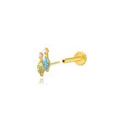 Titanium Felicity Aquamarine Duo Marquise Stud - Aqua Leaf