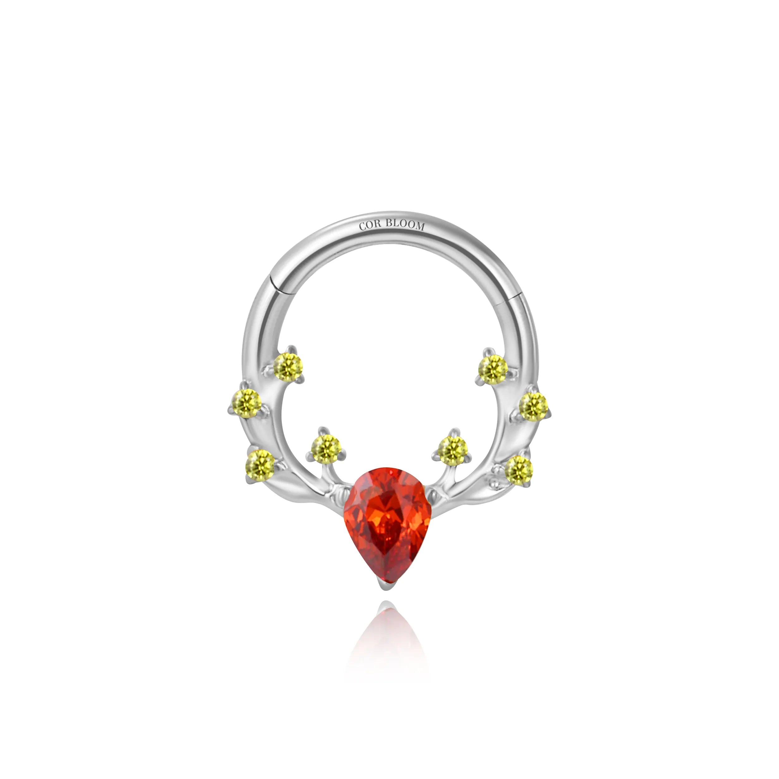 Titanium Red Garnet & Peridot Reindeer Clicker