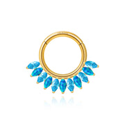 Titanium Eternity Clicker - Aquamarine & Ocean Blue Opal