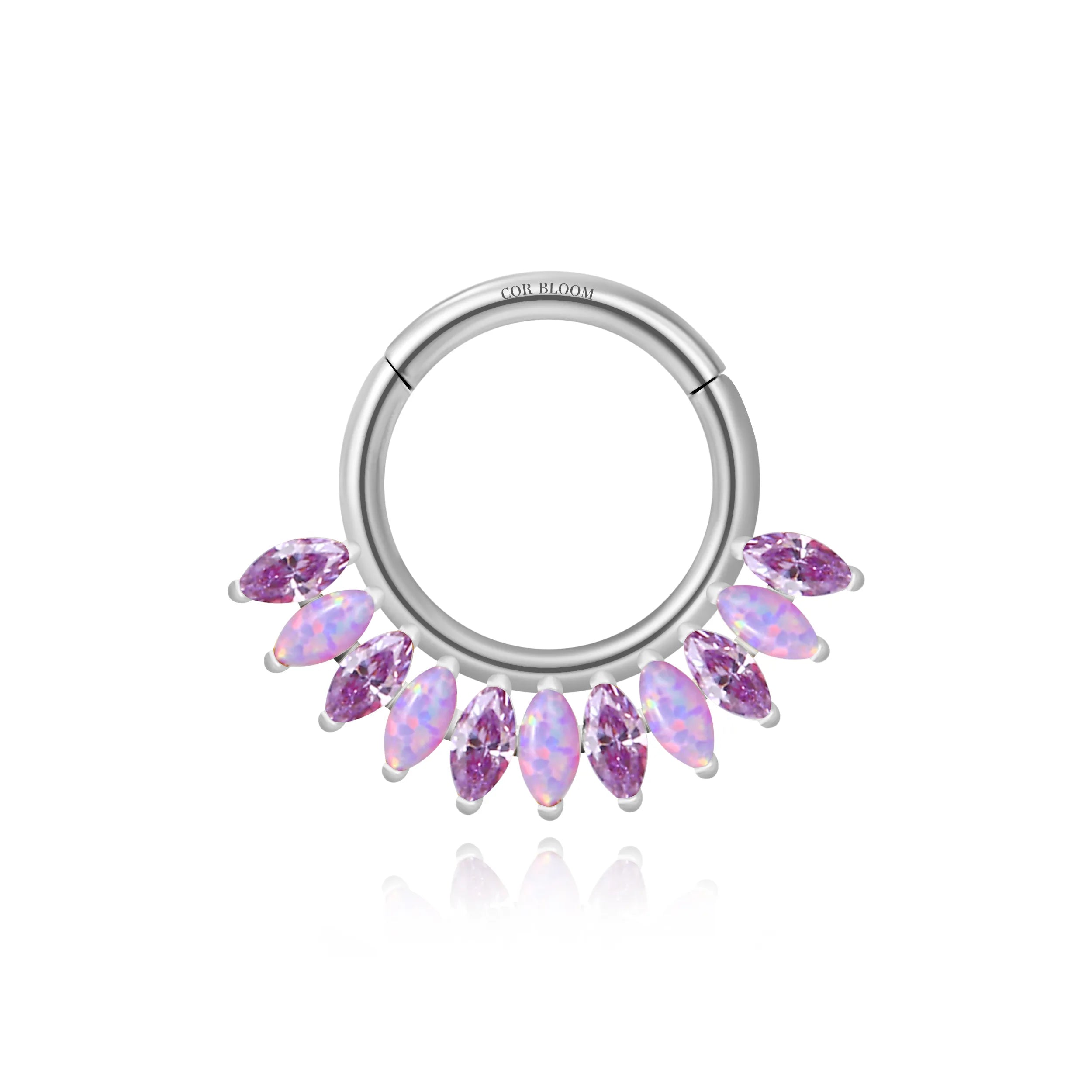 Titanium Eternity Clicker - Amethyst & Violet Frame Opal