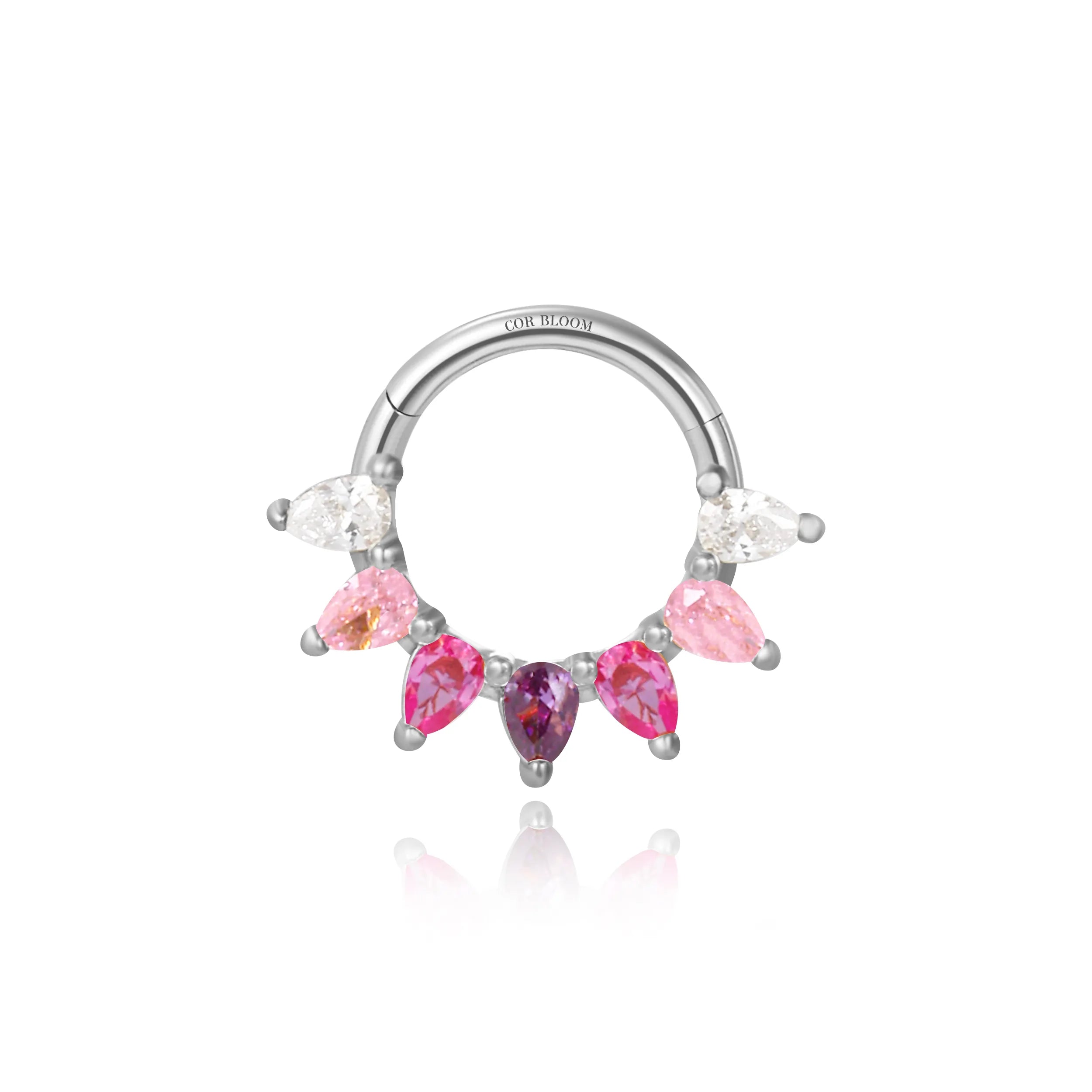Daleyza Pink Ruby Pear-Cut Gemstone Clicker