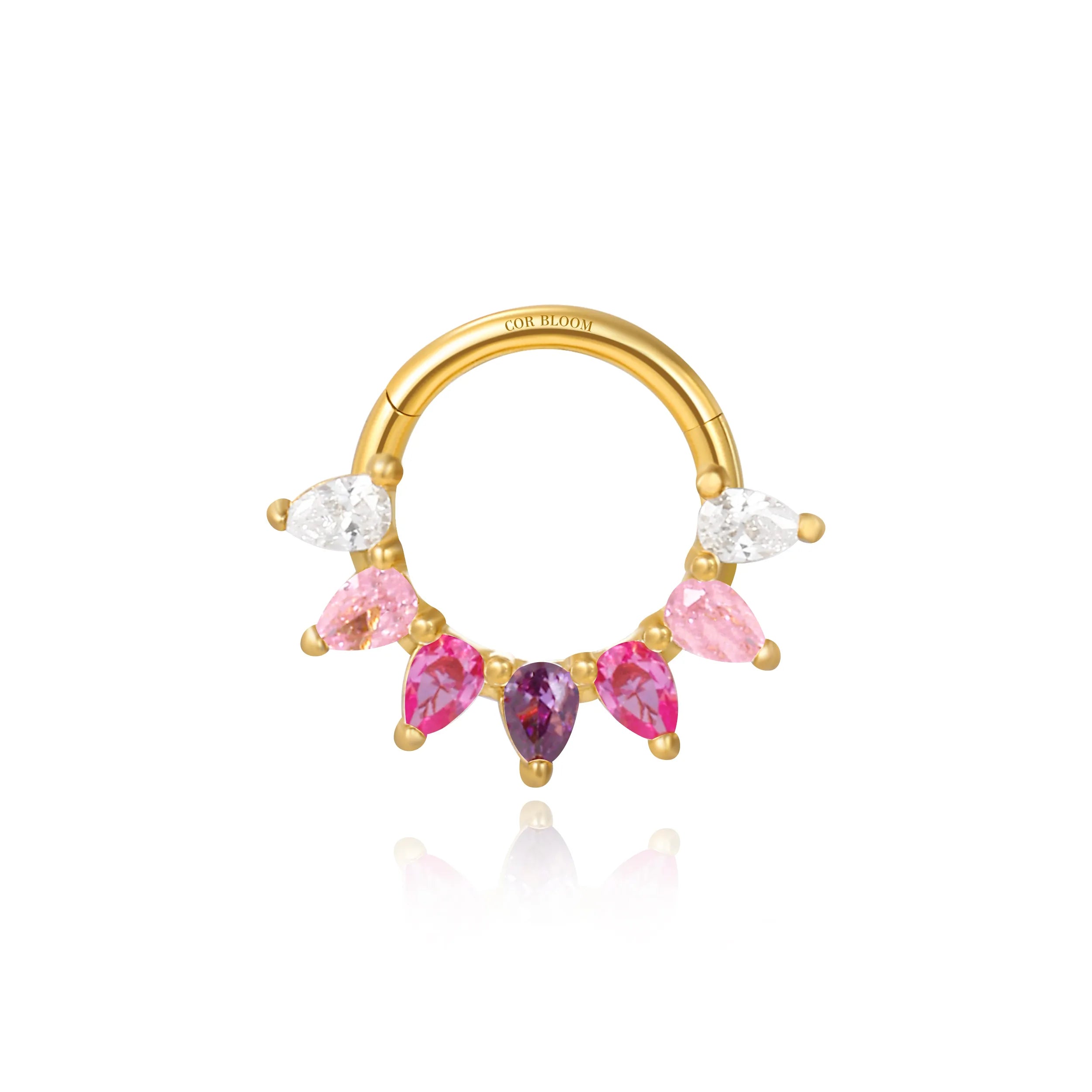 Daleyza Pink Ruby Pear-Cut Gemstone Clicker