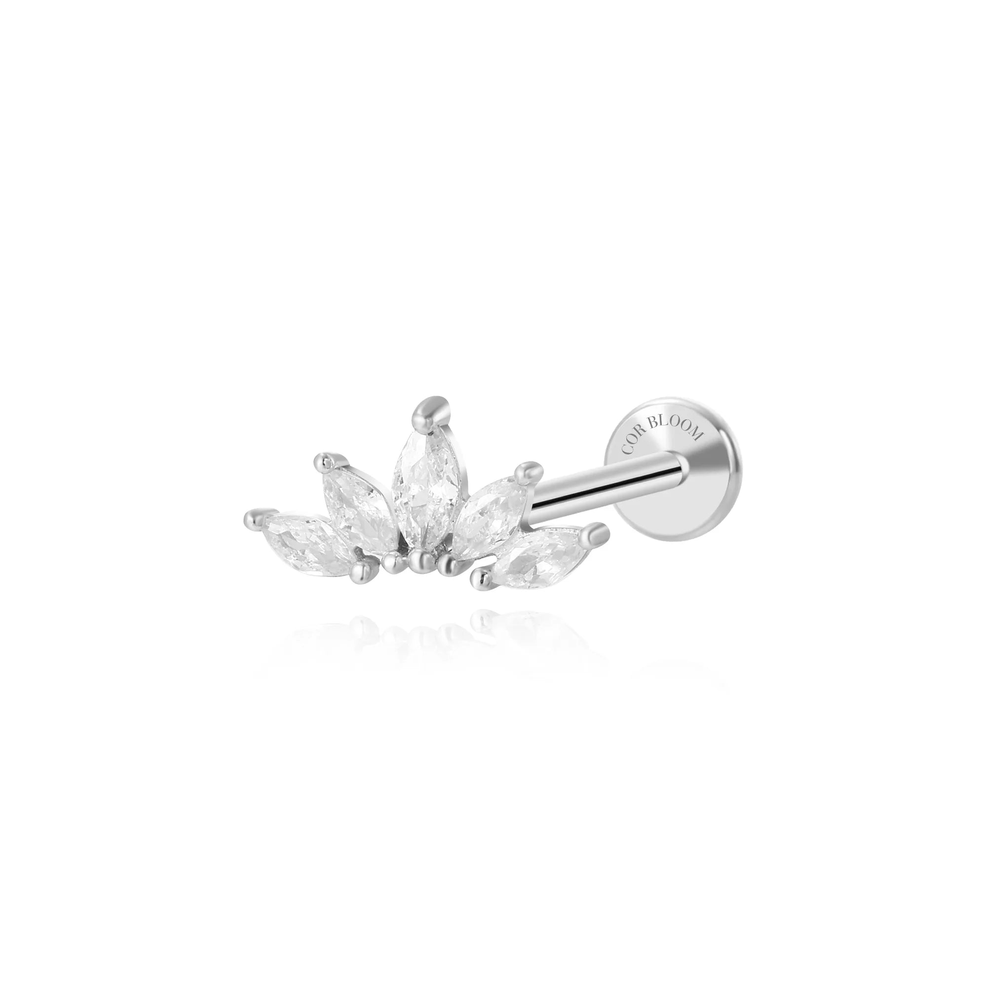 Faye Sparkling Five-Petal Flat Back Stud