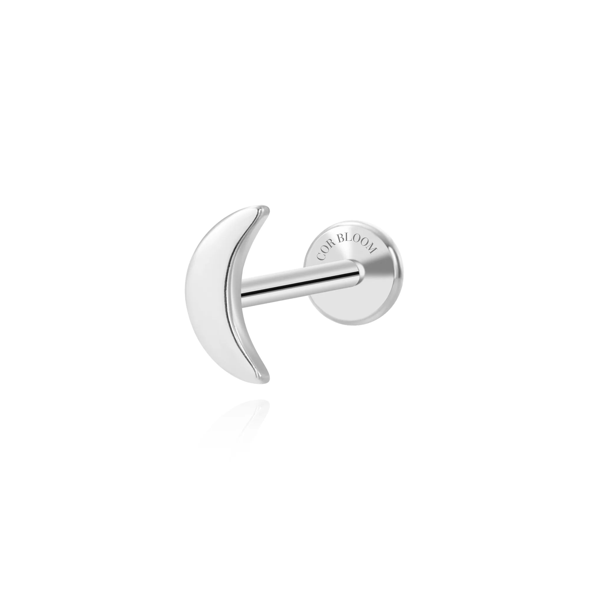 Luna Moon Flat Back Stud Earring