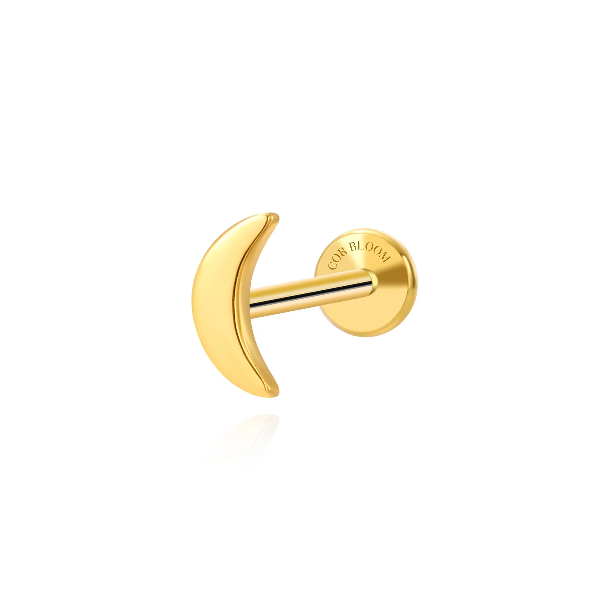 Luna Moon Flat Back Stud Earring