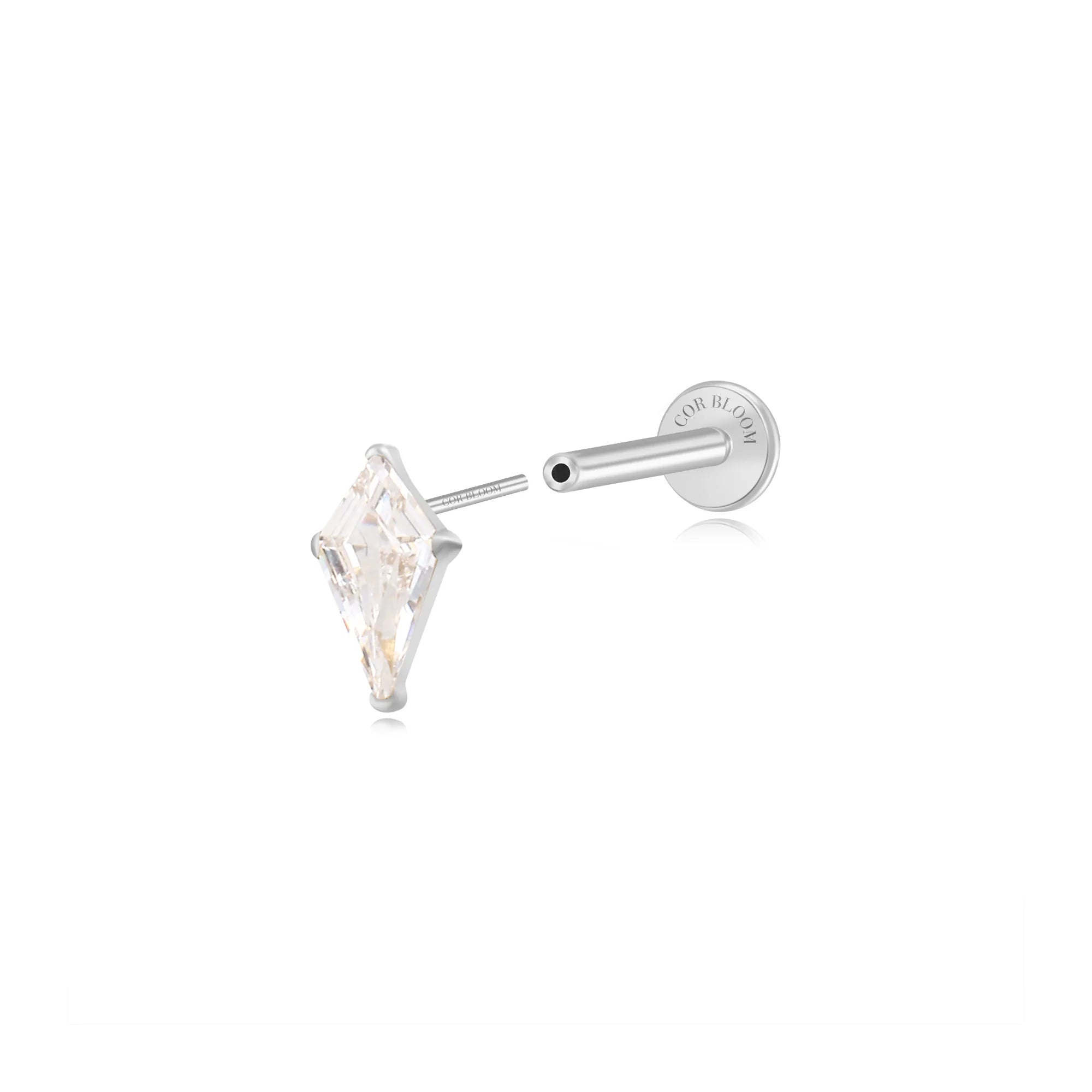 Titanium Minnie Kite-Cut Diamond Flat Back Stud