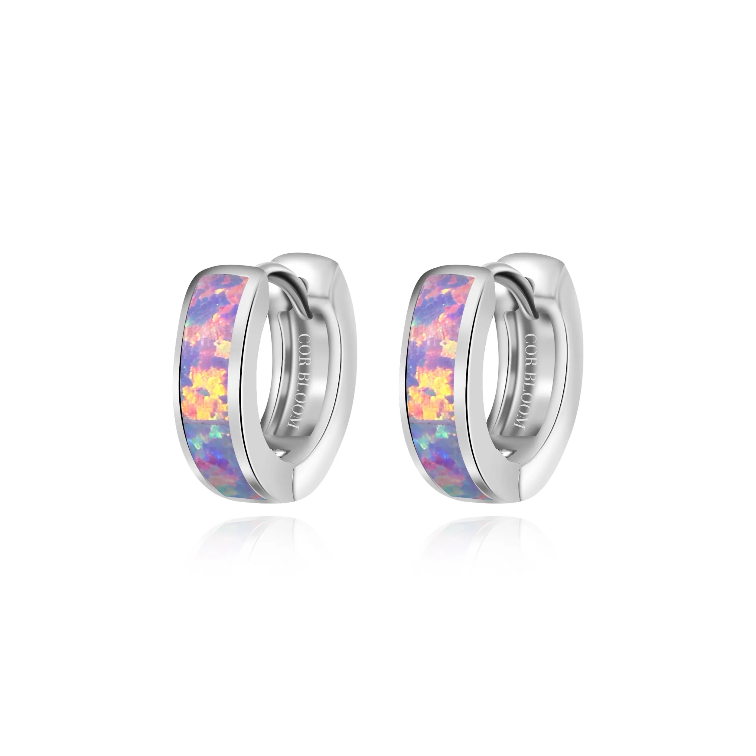 Lyra Lavender Purple Opal Hoop Earrings