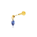 Titanium Tanzanite Floating Marquise Stud | Vertical Helix Earring
