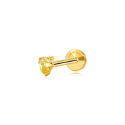 Titanium Apion Yellow Citrine Waterdrop Flat Back Stud