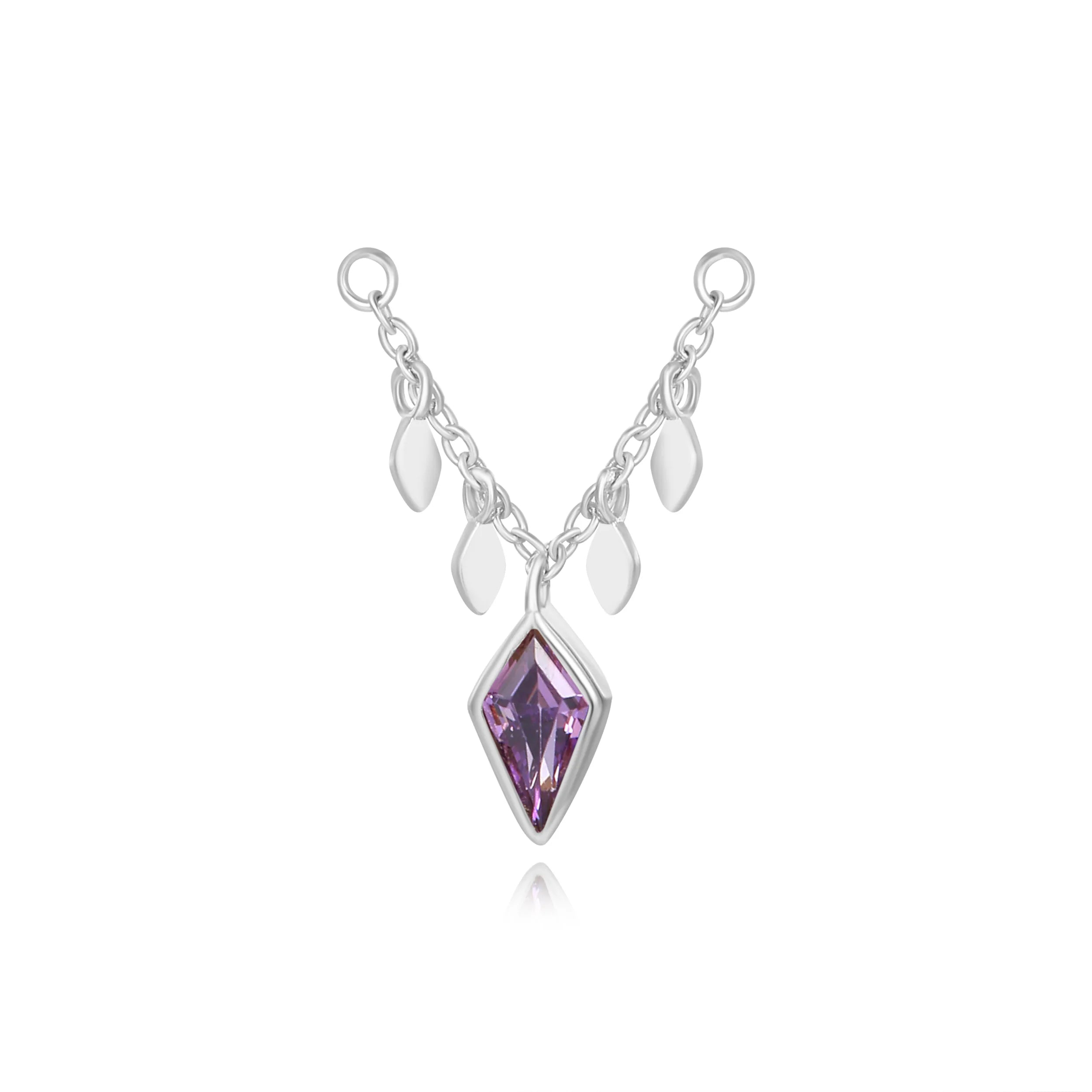 Amalthea Amethyst Kite-Cut Gemstone Chain Attachment • Cartilage Dangling Chain