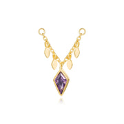 Amalthea Amethyst Kite-Cut Gemstone Chain Attachment • Cartilage Dangling Chain