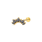 Titanium Dark Iridescent 7-Petal Crown Stud