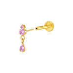 Titanium Yuri Waterdrop Push Pin Stud - Ruby